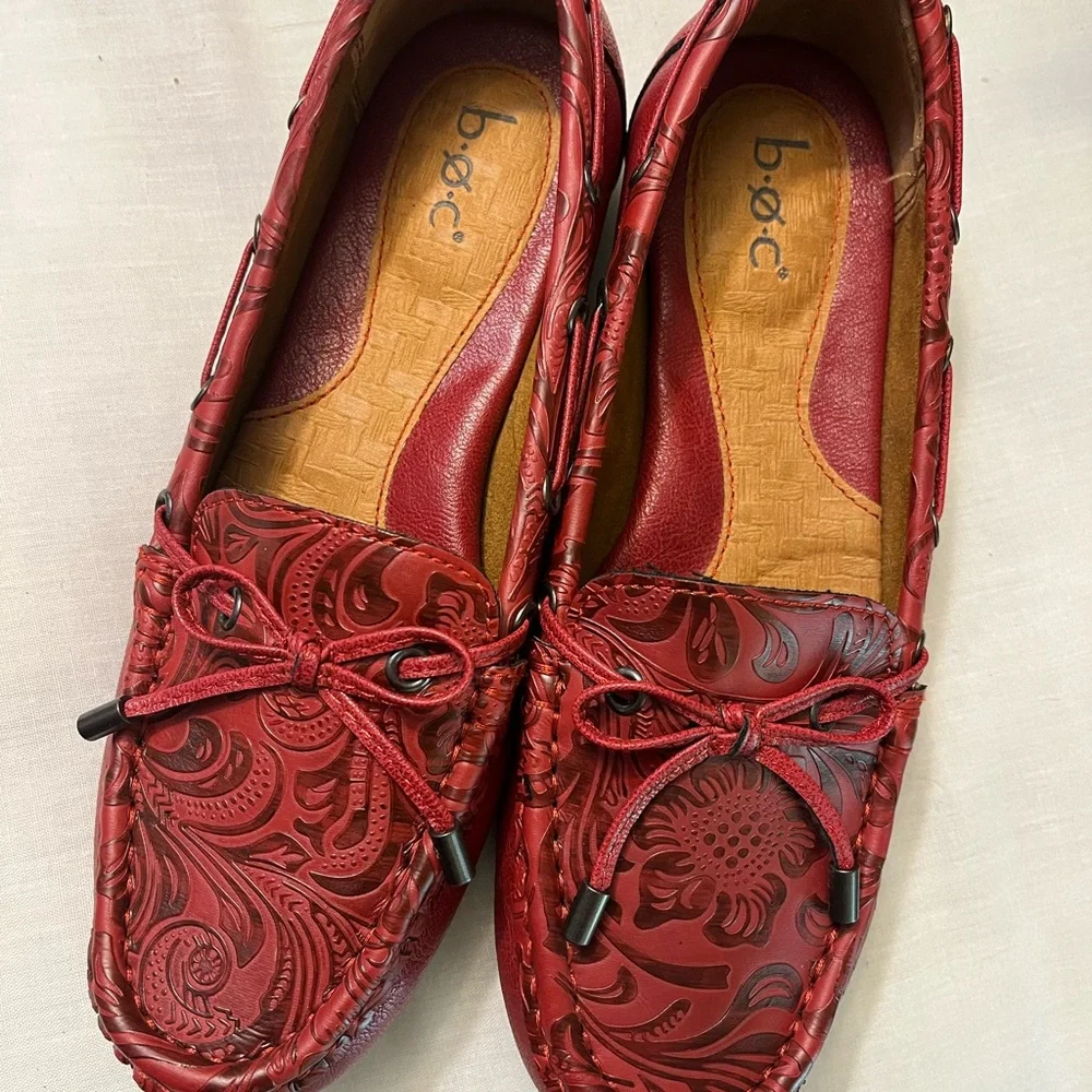 B.O.C. Red leather Moccasins